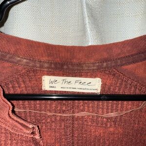 We The Free Brick Red Knit Top